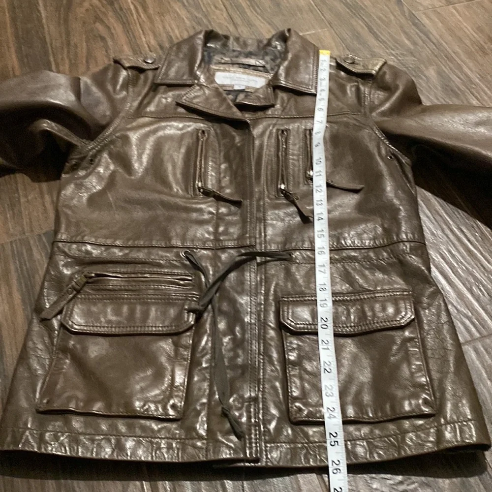 Marc New York by Andrew Marc leather green jacket